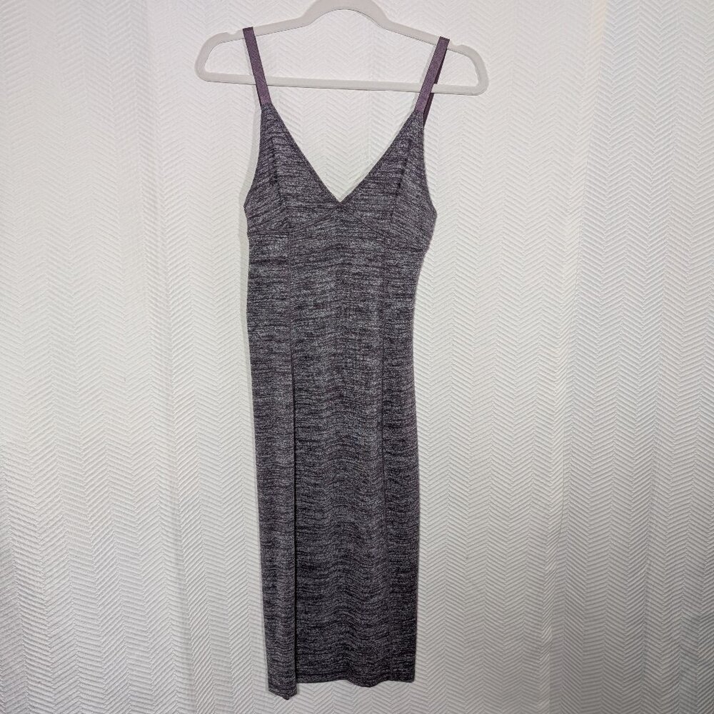 Wilfred Free Vera Midi Dress Soft Heathered Jersey Knit Mauve Purple Medium